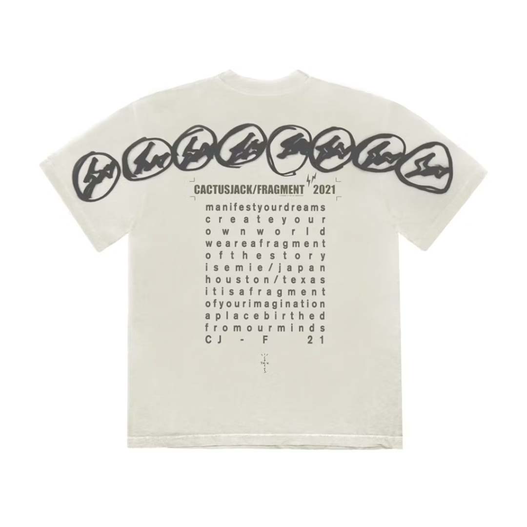 Travis Scott Cactus Jack For Fragment Manifest Tee White by Travis Scott - NWAHype No.1 for streetwear T-Shirts in USA