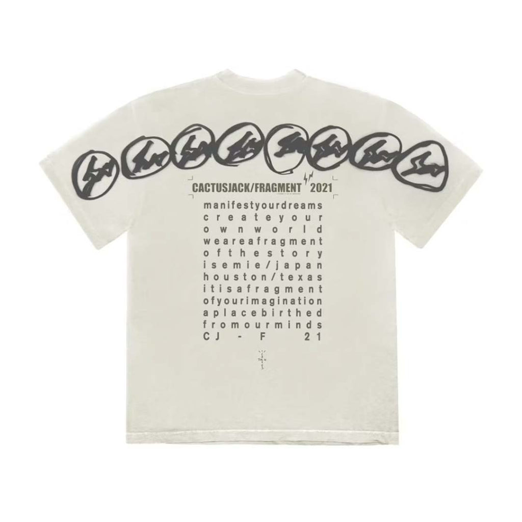 Travis Scott Cactus Jack For Fragment Manifest Tee White by Travis Scott - NWAHype No.1 for streetwear T-Shirts in USA