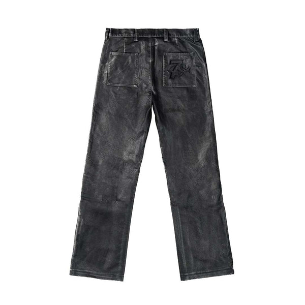 Triple Sevens Black Leather PU Pants by Triple Sevens - NWAHype 1 for streetwear Pants in USA