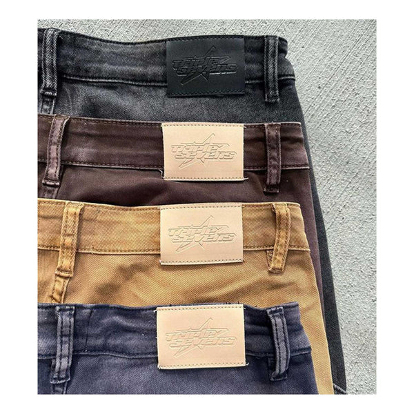Triple Sevens Flare Denim Khaki Pants by Triple Sevens - NWAHype No.1 for streetwear Pants in USA