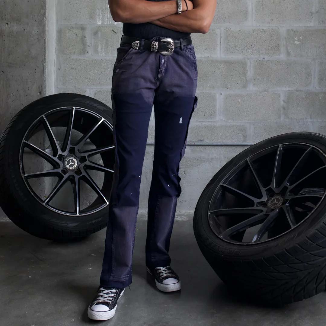 Triple Sevens Flare Jeans Navy by Triple Sevens - NWAHype No.1 for streetwear Pants in USA