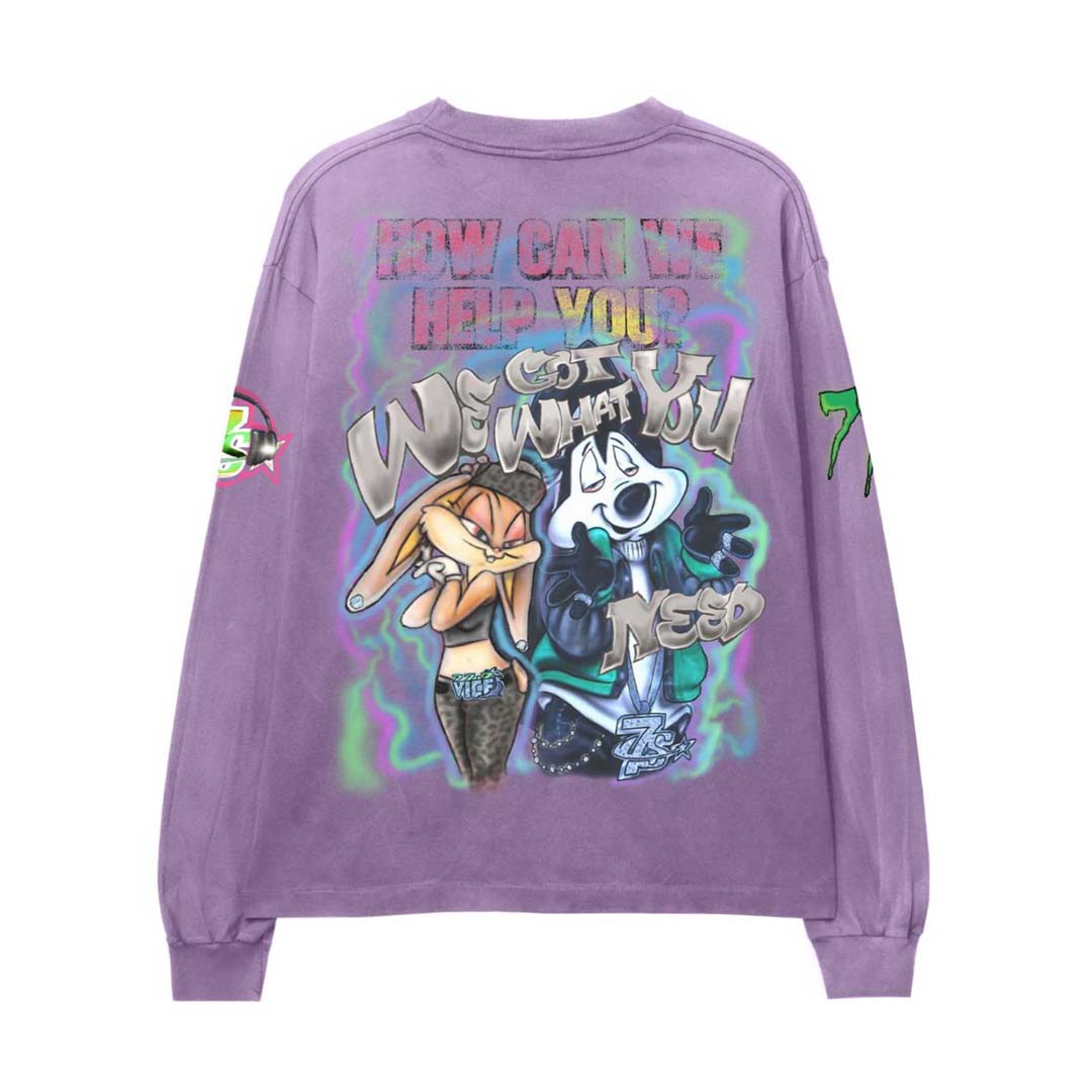 Triple Sevens Graffiti Purple Long Sleeve Tee by Triple Sevens - NWAHYPE No.1 for streetwear T-Shirts in USA