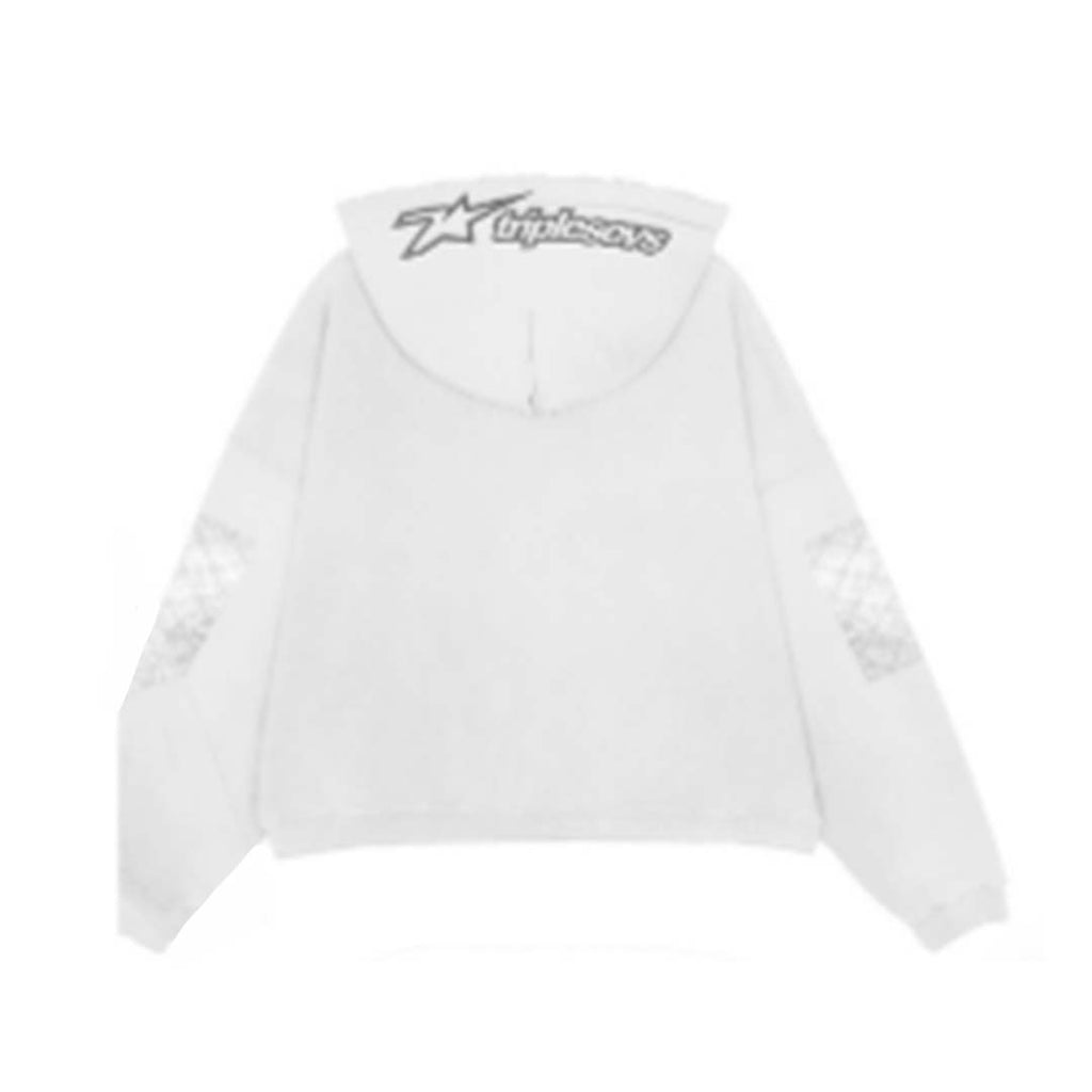 Triple Sevens Moto White Zip Up Hoodie by Triple Sevens - NWAHYPE No.1 for streetwear Hoodies in USA