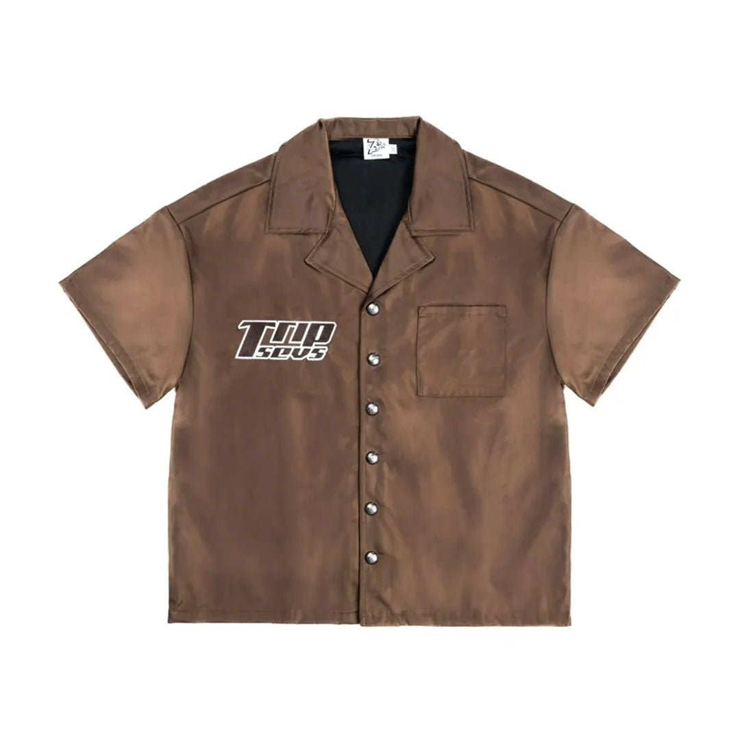 Triple Sevens Nylon Button Up Brown by Triple Sevens - NWAHype 1 for streetwear T-Shirts in USA