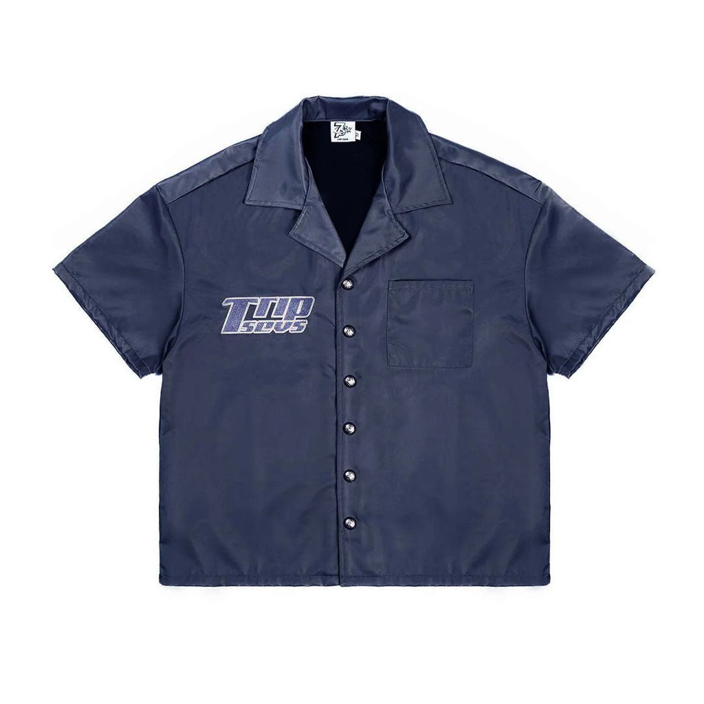 Triple Sevens Nylon Button Up Navy by Triple Sevens - NWAHype No.1 for streetwear T-Shirts in USA