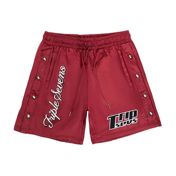 Triple Sevens Nylon Button Up Shorts Red by Triple Sevens - NWAHype 1 for streetwear T-Shirts in USA