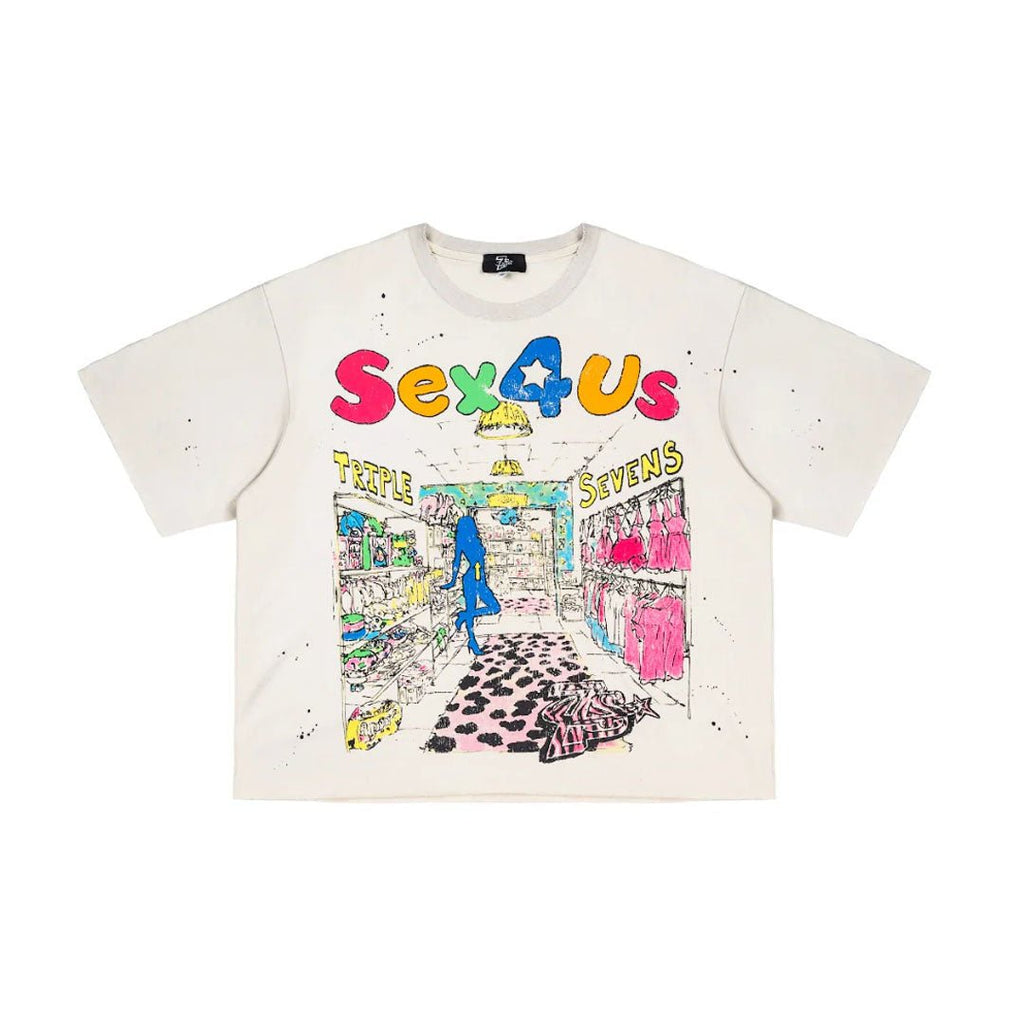 Triple Sevens Sex 4 Us Cream Tee by Triple Sevens - NWAHype 1 for streetwear T-Shirts in USA