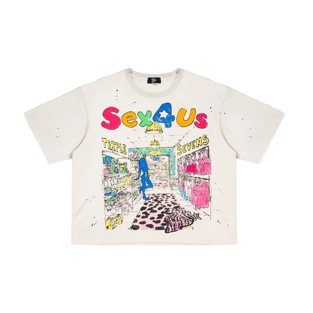 Triple Sevens Sex 4 Us Cream Tee by Triple Sevens - NWAHype 1 for streetwear T-Shirts in USA