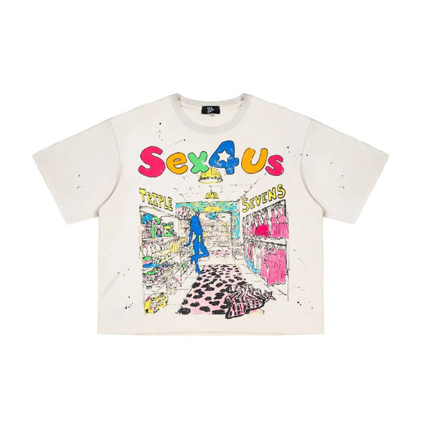 Triple Sevens Sex 4 Us Cream Tee by Triple Sevens - NWAHype 1 for streetwear T-Shirts in USA