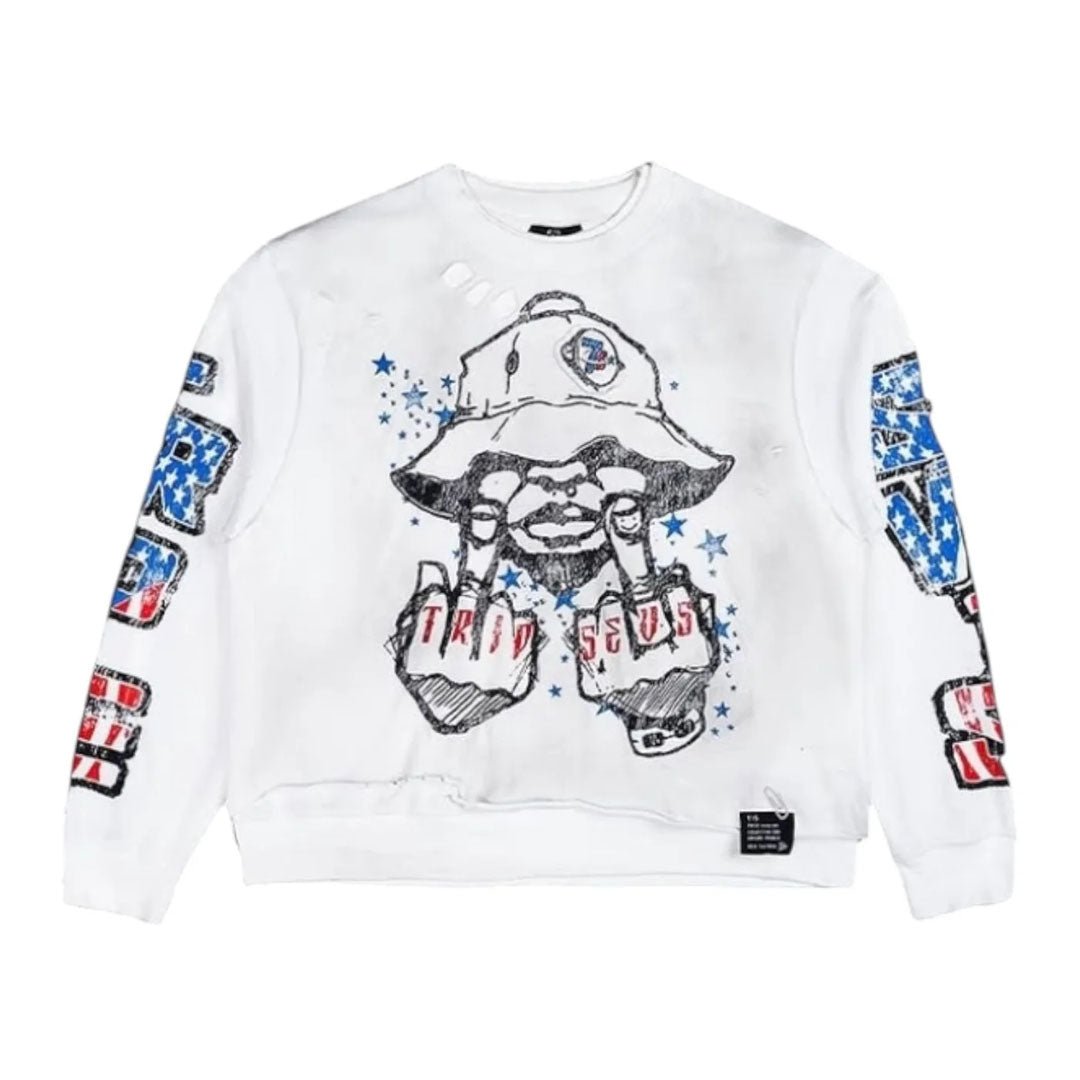 Triple Sevens Trade War Long Sleeve Thermal White Tee by Triple Sevens - NWAHype 1 for streetwear T-Shirts in USA