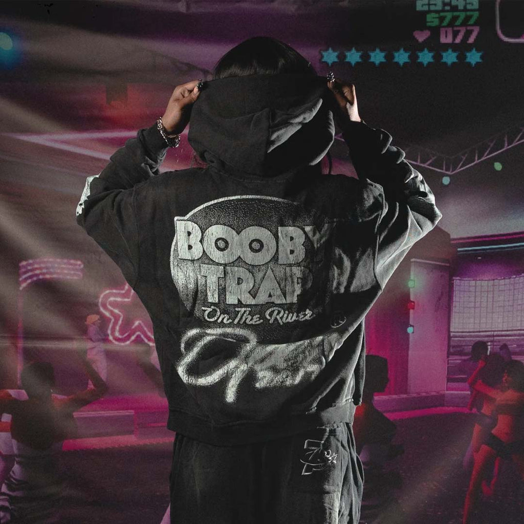 Triple Sevens Trap Hoodie Black Distressed by Triple Sevens - NWAHype 1 for streetwear Hoodies in USA