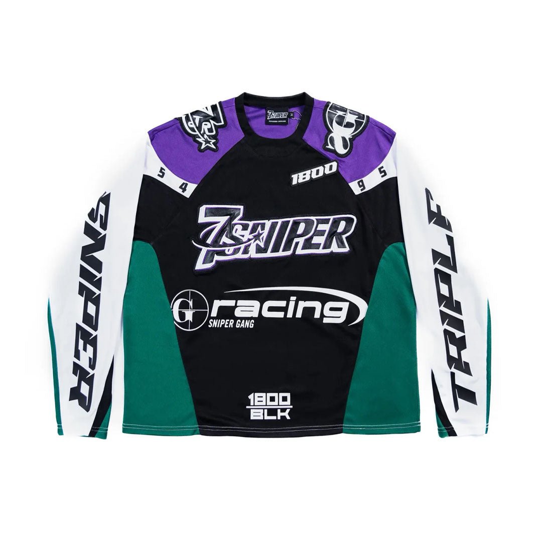 Triple Sevens x Sniper Gang 1800 Racing Jersey Green Purple by Triple Sevens - NWAHype 1 for streetwear T-Shirts in USA