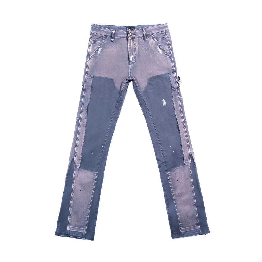 Triple Sevens x Sniper Gang Flared Denim Grey/Blue by Triple Sevens - NWAHype 1 for streetwear Pants in USA