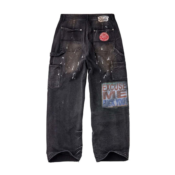 Vale Forever American Hope Painters Denim Carpenter Pants Black by Vale Forever - NWAHYPE No.1 for streetwear Pants in USA