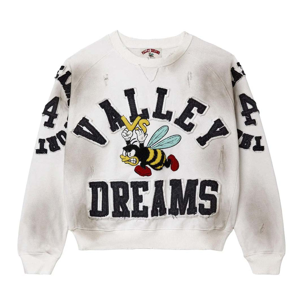 Vale Forever Anthem Crewneck Faded White Black by Vale Forever - NWAHYPE No.1 for streetwear Hoodies in USA