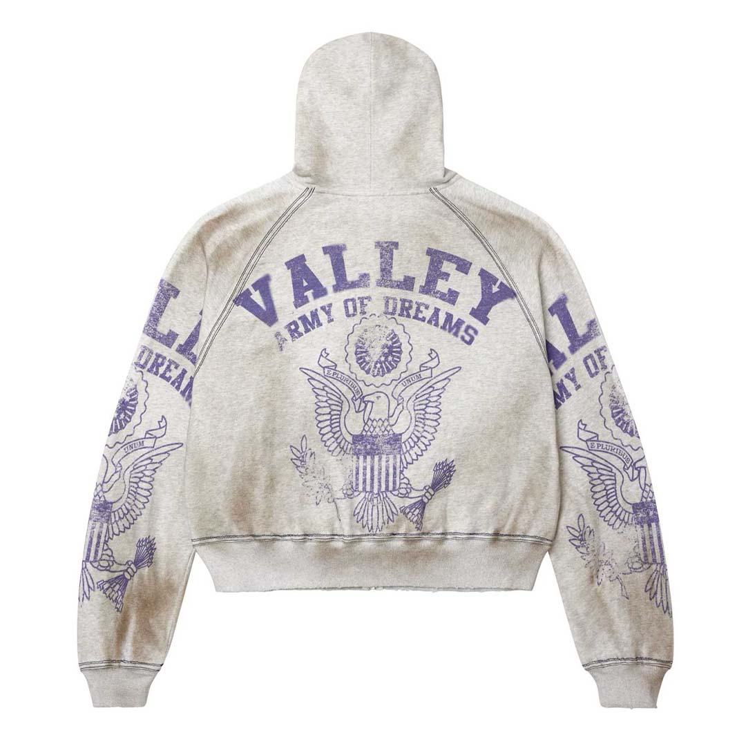 Vale Forever Army Zip Up Hoodie Grey by Vale Forever - NWAHYPE No.1 for streetwear Hoodies in USA