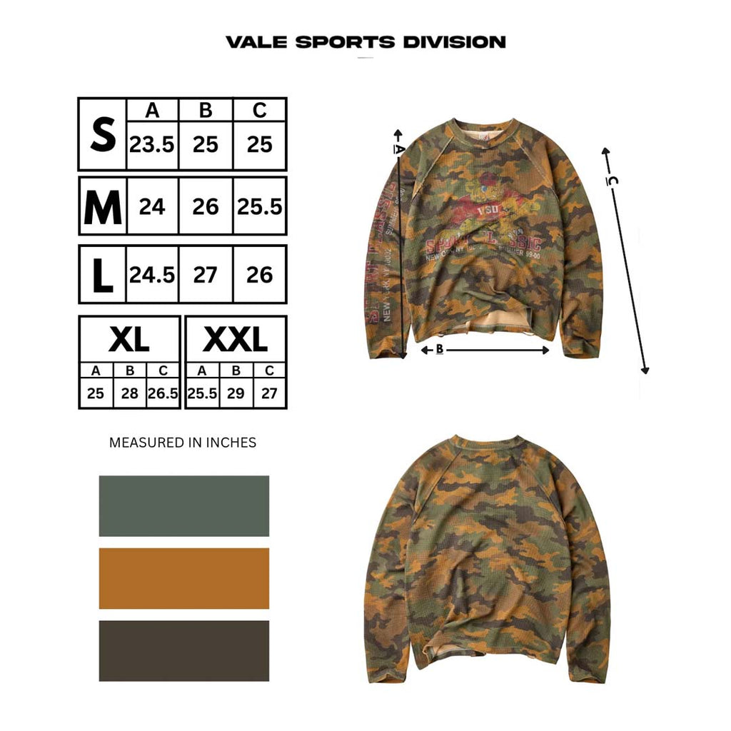 Vale Forever Boy Scout Camo Thermal Long Sleeve Tee by Vale Forever - NWAHYPE No.1 for streetwear T-Shirts in USA