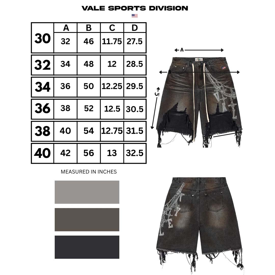 Vale Forever Chain Denim Shorts Black by Vale Forever - NWAHYPE No.1 for streetwear Shorts in USA