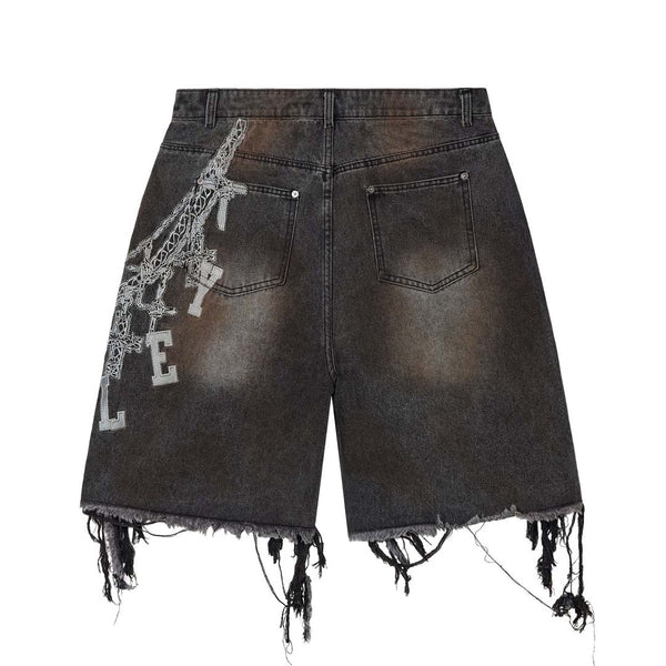 Vale Forever Chain Denim Shorts Black by Vale Forever - NWAHYPE No.1 for streetwear Shorts in USA