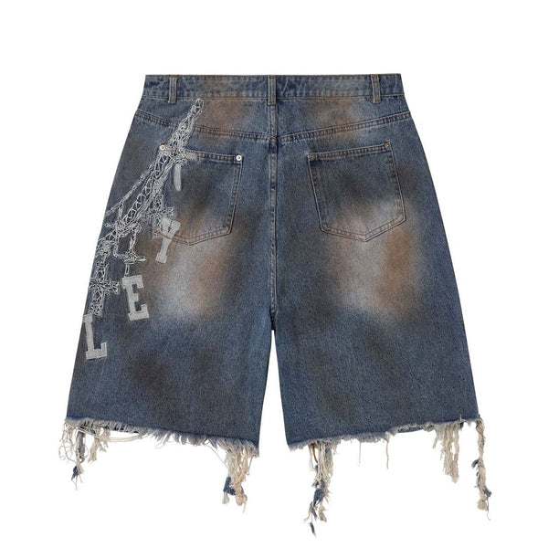 Vale Forever Chain Denim Shorts Blue by Vale Forever - NWAHYPE No.1 for streetwear Shorts in USA
