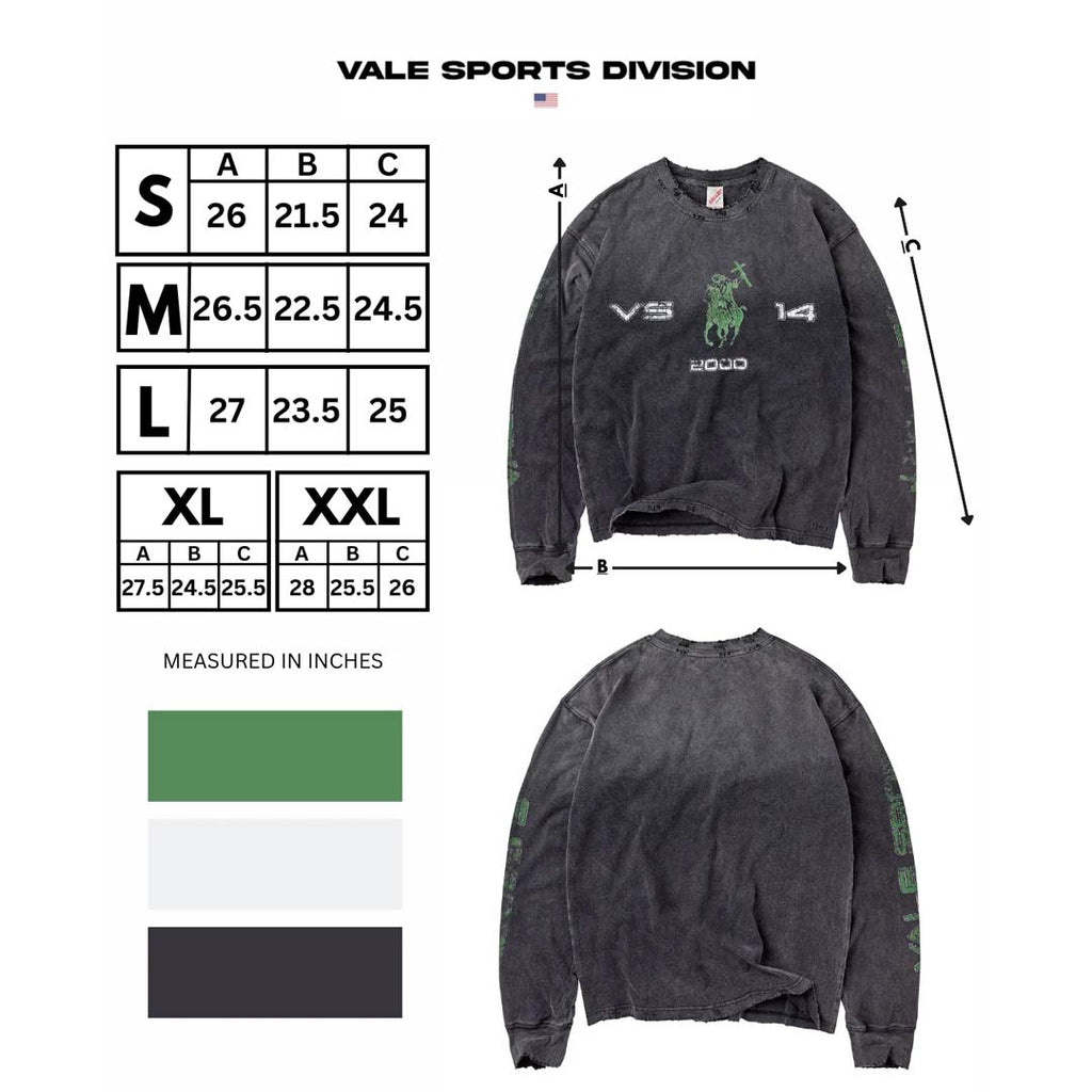 Vale Forever Crusader Long Sleeve Tee Black Green by Vale Forever - NWAHYPE No.1 for streetwear T-Shirts in USA
