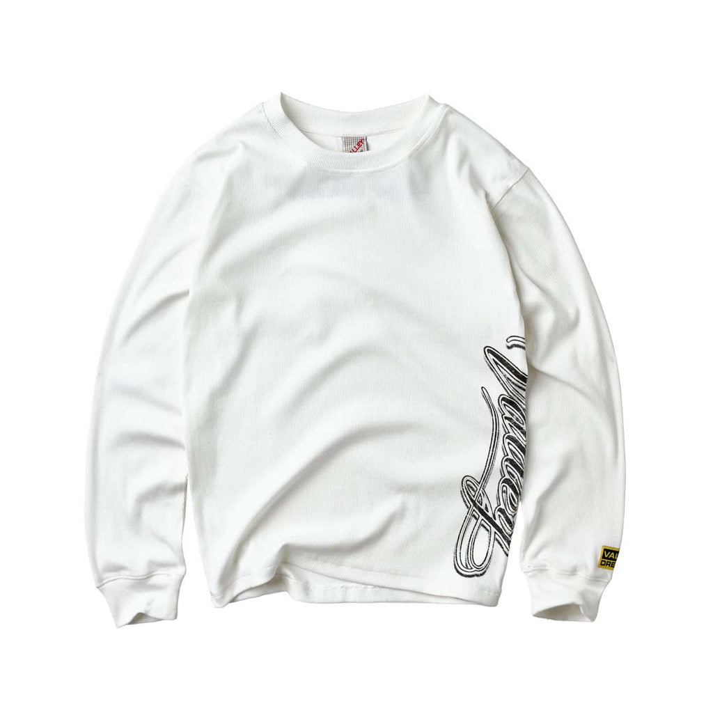 Vale Forever Cursive Thermal Long Sleeve White by Vale Forever - NWAHYPE No.1 for streetwear T-Shirts in USA