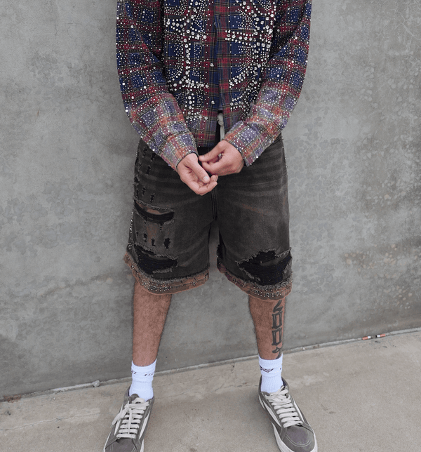 Vale Forever Double Black Denim Jorts by Vale Forever - NWAHYPE No.1 for streetwear Shorts in USA