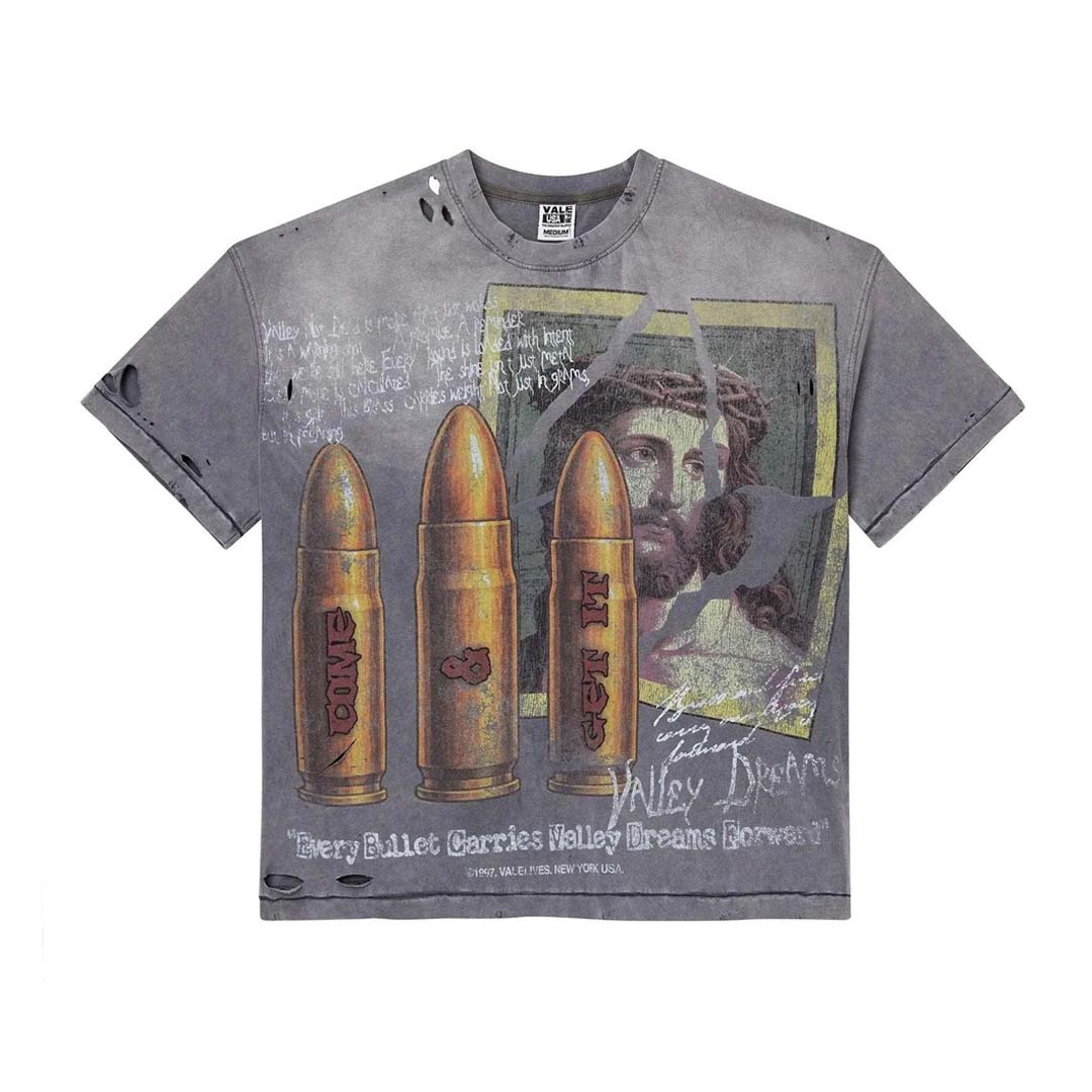 Vale Forever Faith Thrashed Tee Grey by Vale Forever - NWAHype No.1 for streetwear T-Shirts in USA