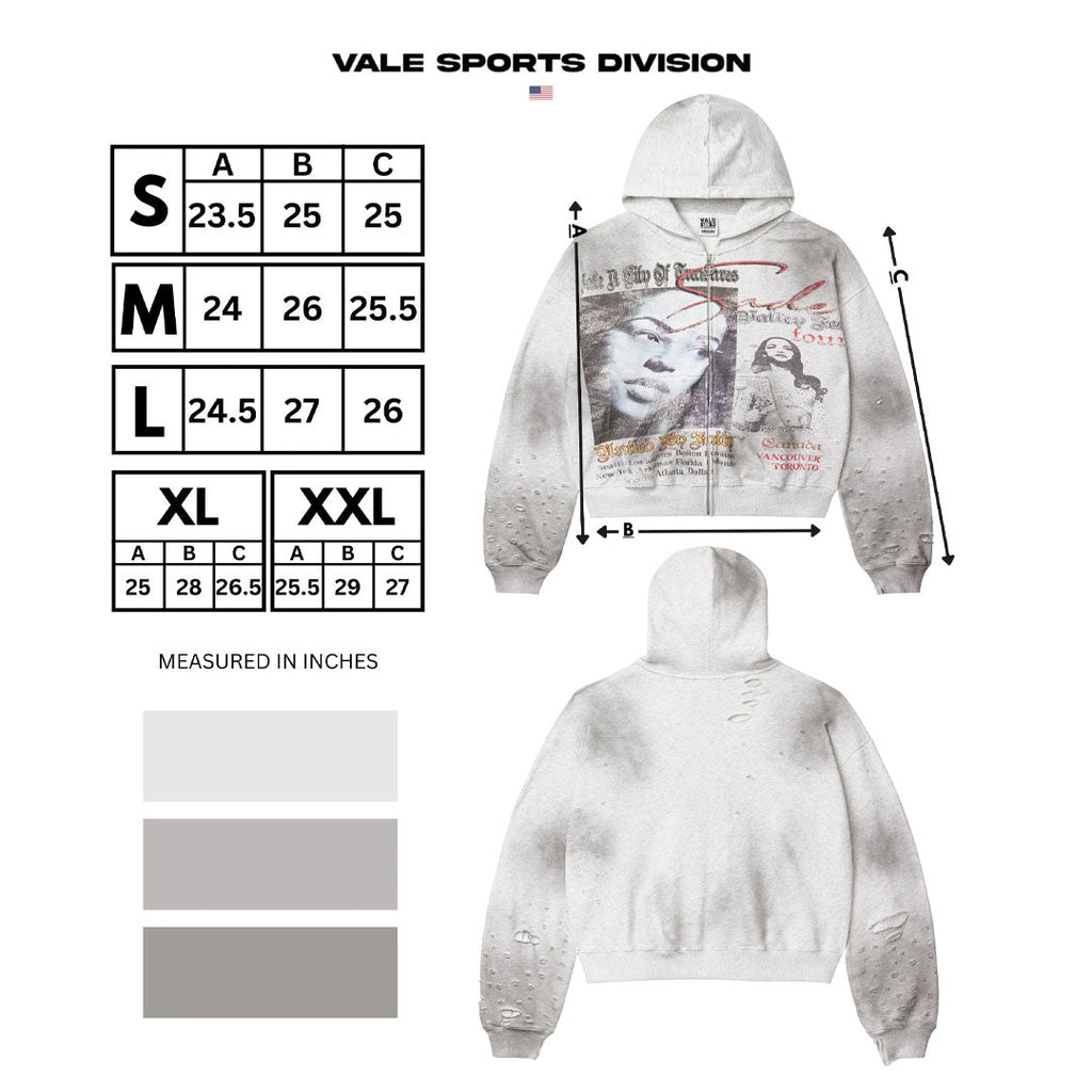 Vale Forever Fest Zip Up Hoodie Grey by Vale Forever - NWAHype 1 for streetwear Hoodies in USA