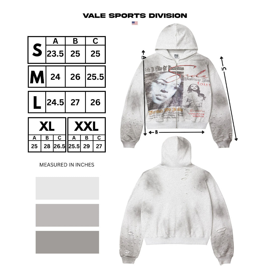 Vale Forever Fest Zip Up Hoodie Grey by Vale Forever - NWAHype 1 for streetwear Hoodies in USA