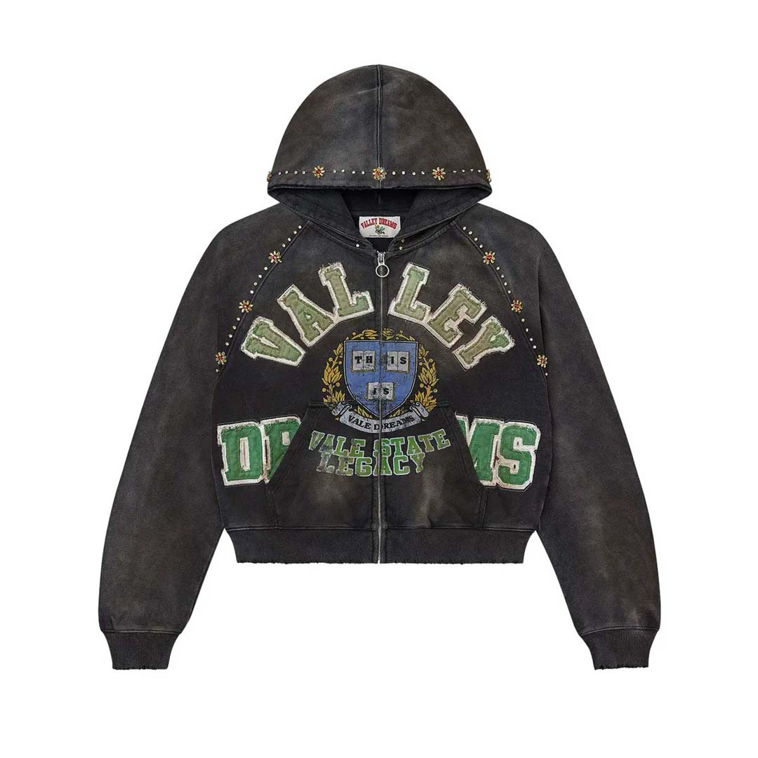 Vale Forever Gem Zip Up Hoodie Black by Vale Forever - NWAHYPE No.1 for streetwear Hoodies in USA