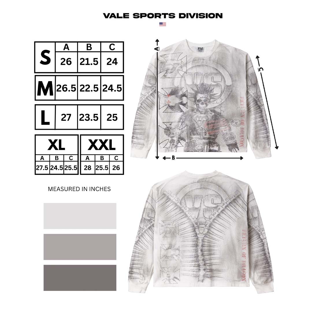 Vale Forever Grey Reggie Long Sleeve Tee by Vale Forever - NWAHYPE No.1 for streetwear T-Shirts in USA