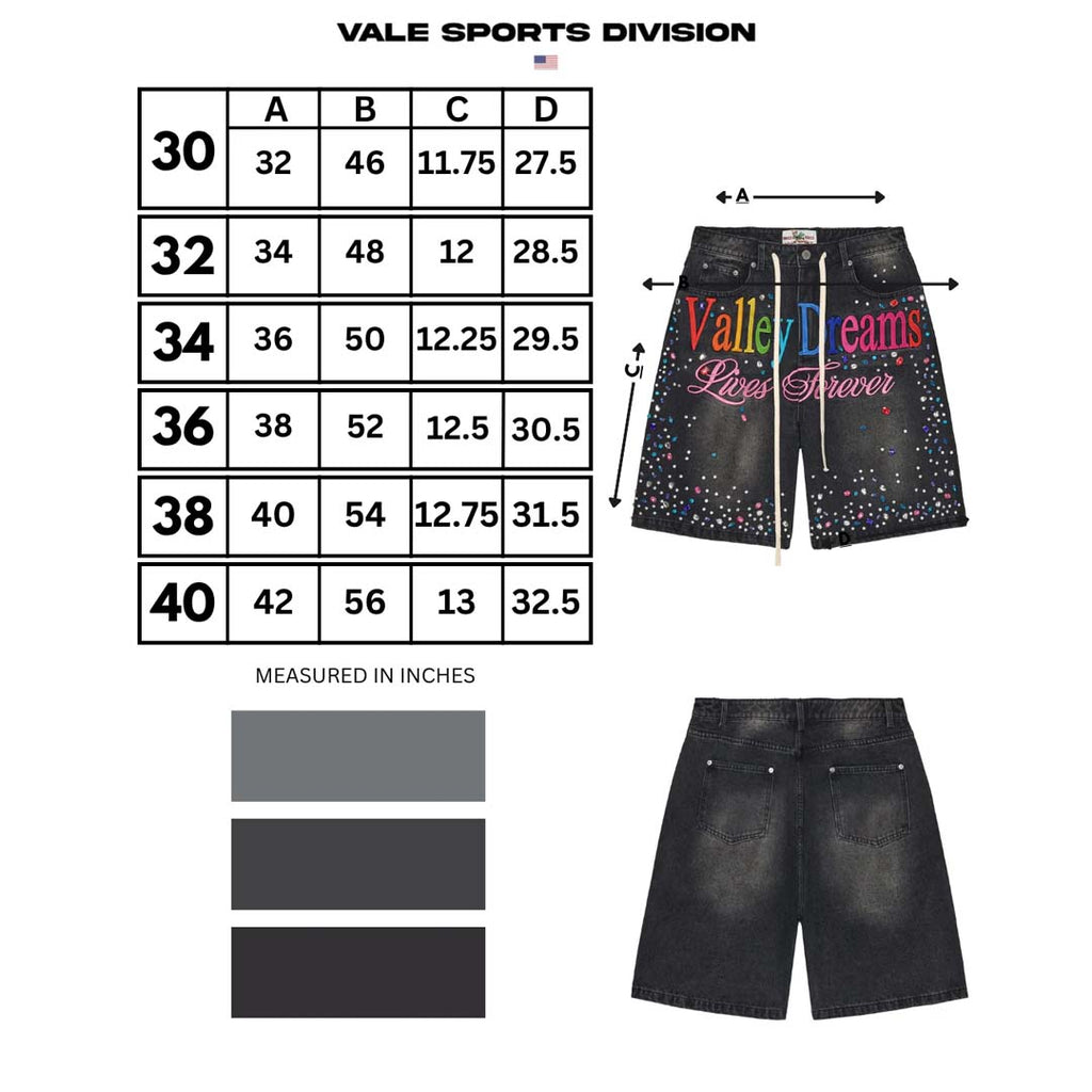 Vale Forever Ice Cream Denim Shorts Black by Vale Forever - NWAHYPE No.1 for streetwear Shorts in USA