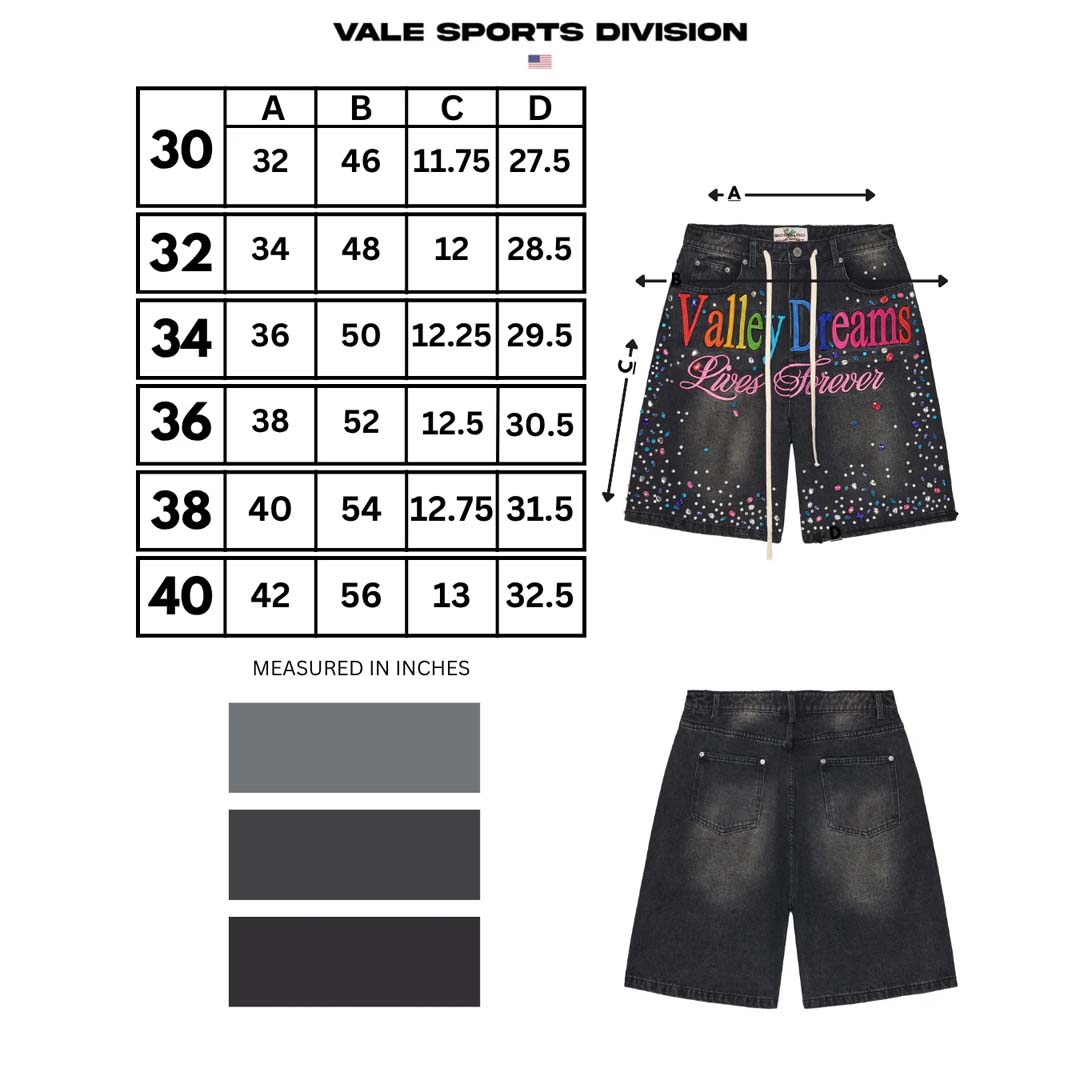 Vale Forever Ice Cream Denim Shorts Black by Vale Forever - NWAHYPE No.1 for streetwear Shorts in USA