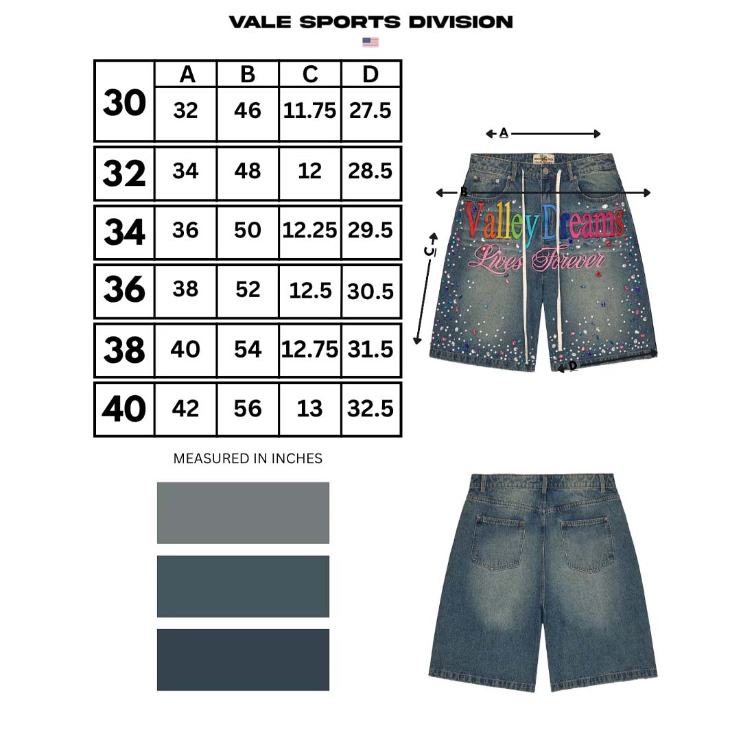 Vale Forever Ice Cream Denim Shorts Blue by Vale Forever - NWAHYPE No.1 for streetwear Shorts in USA