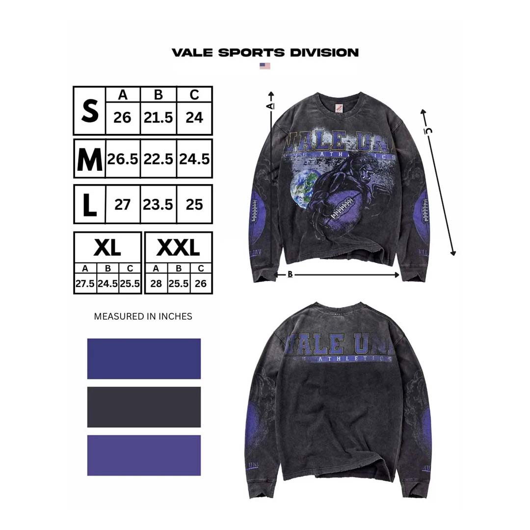 Vale Forever Kountry Long Sleeve Tee Faded Grey Purple by Vale Forever - NWAHYPE No.1 for streetwear T-Shirts in USA