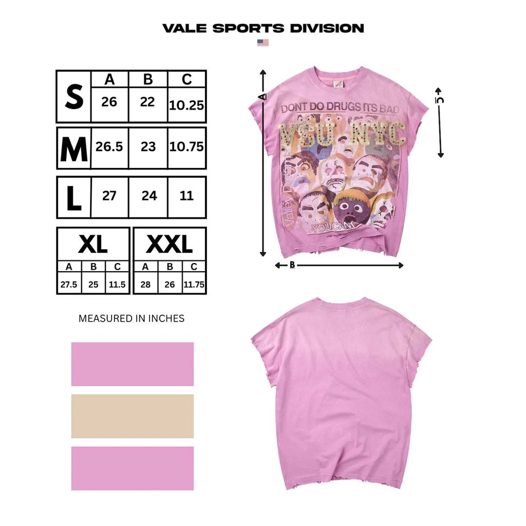 Vale Forever No Drugs Tank Tee Pink by Vale Forever - NWAHYPE No.1 for streetwear T-Shirts in USA