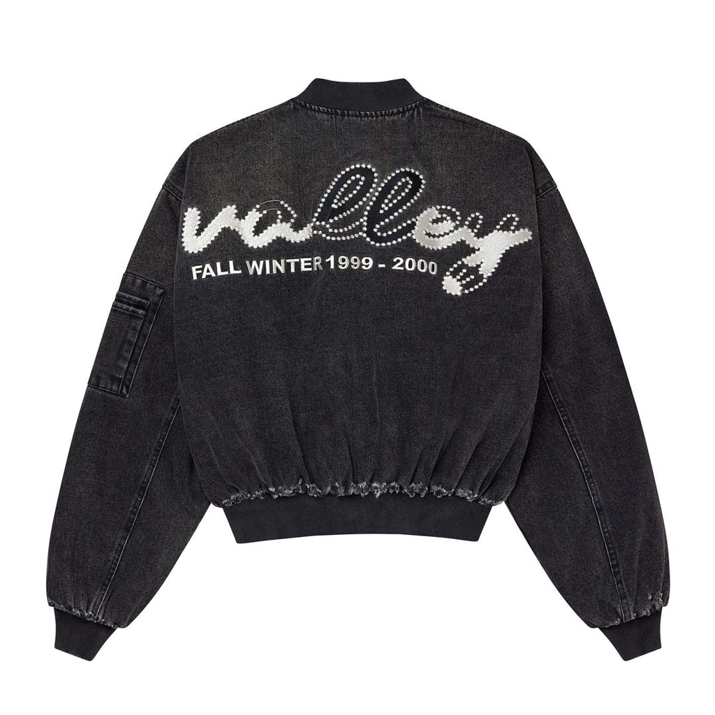 Vale Forever Noir Zip Up Bomber Jacket Faded Black by Vale Forever - NWAHYPE No.1 for streetwear Hoodies in USA