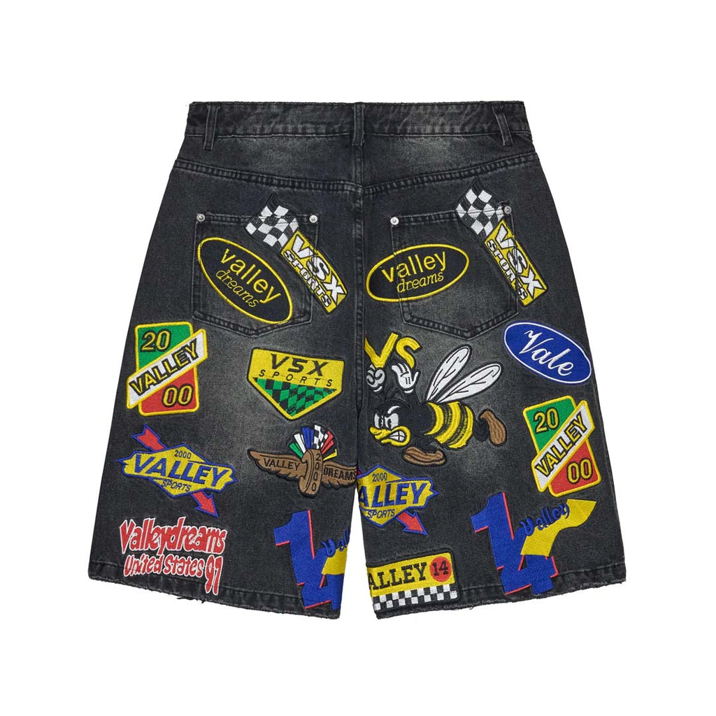 Vale Forever Passport Denim Shorts Black by Vale Forever - NWAHYPE No.1 for streetwear Shorts in USA