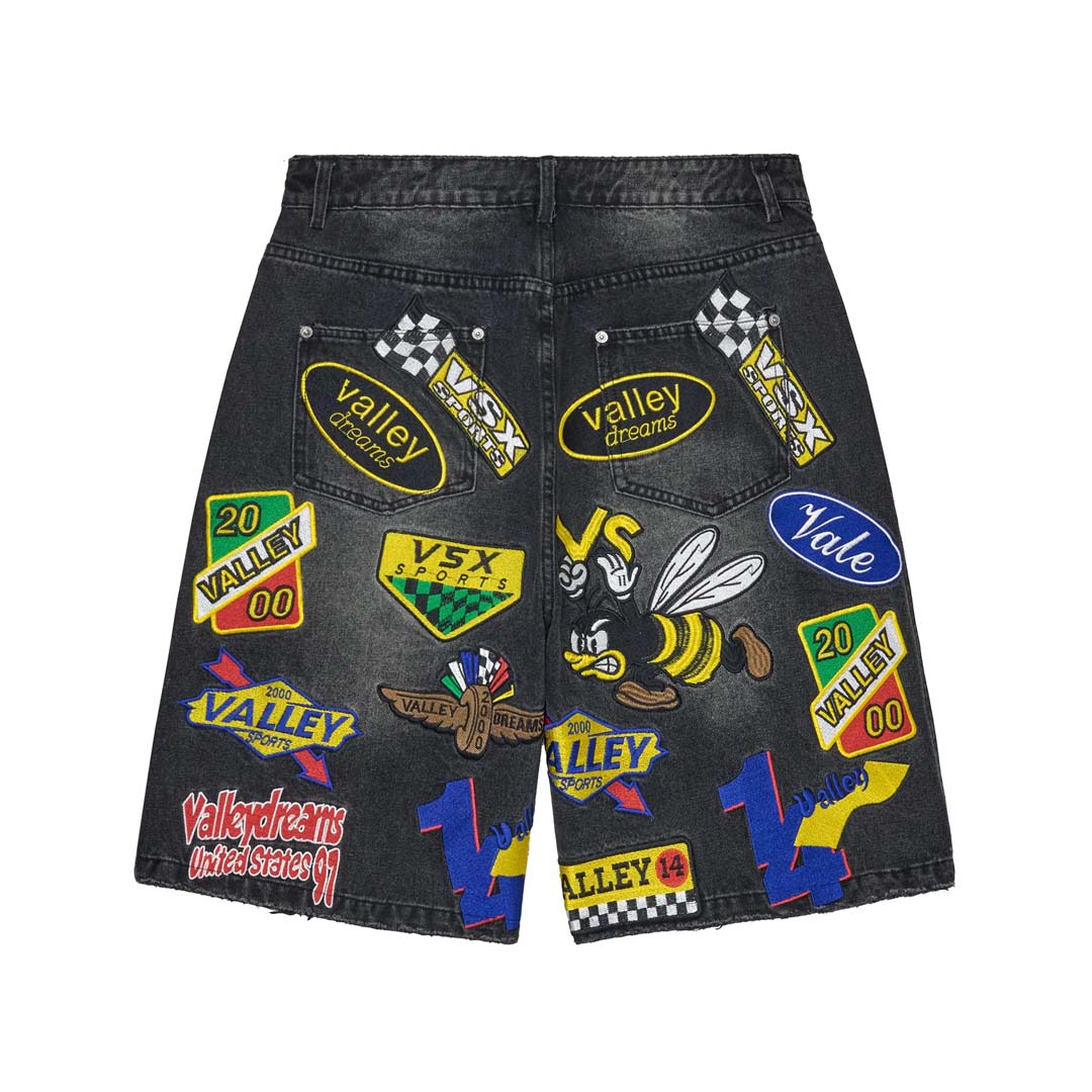 Vale Forever Passport Denim Shorts Black by Vale Forever - NWAHYPE No.1 for streetwear Shorts in USA