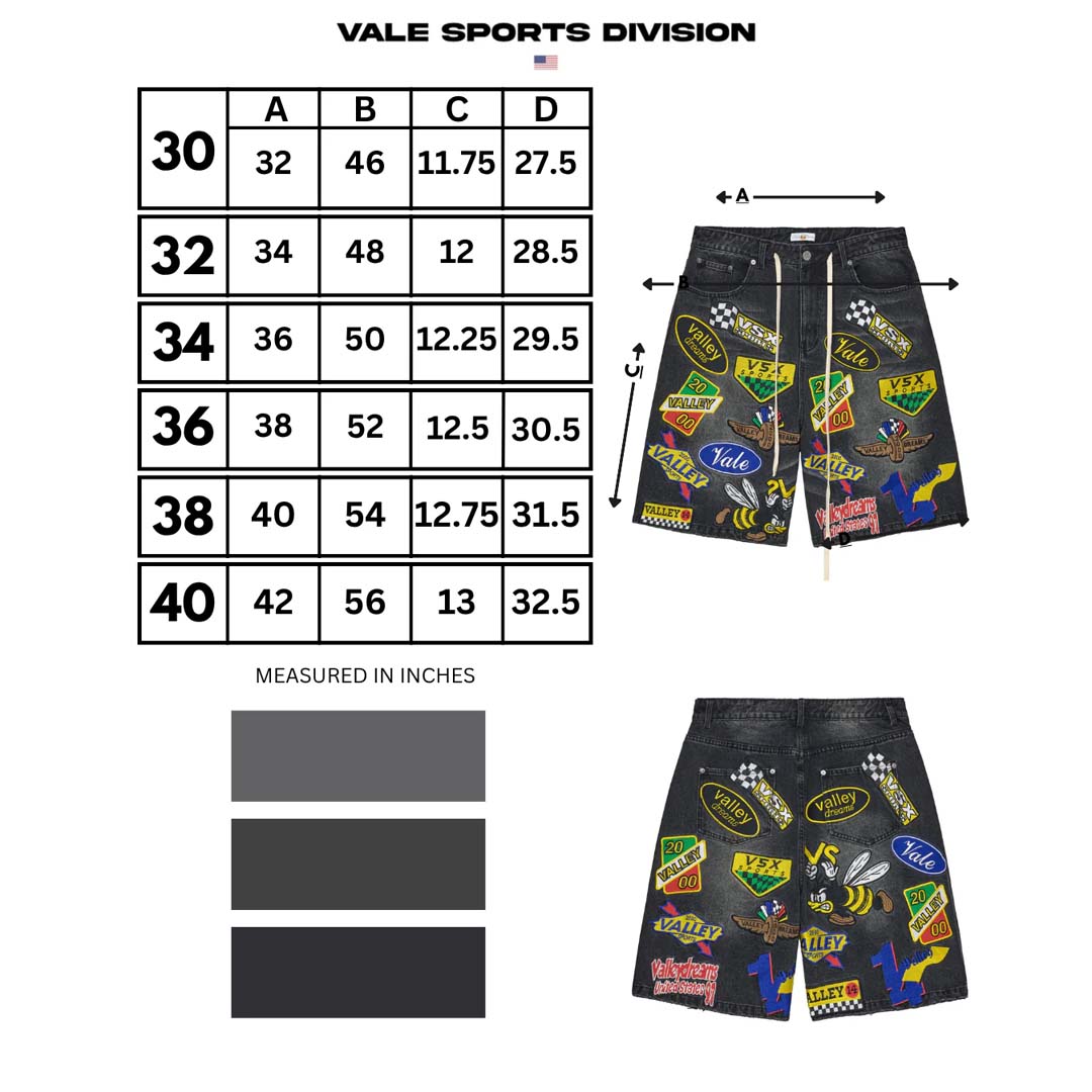 Vale Forever Passport Denim Shorts Black by Vale Forever - NWAHYPE No.1 for streetwear Shorts in USA