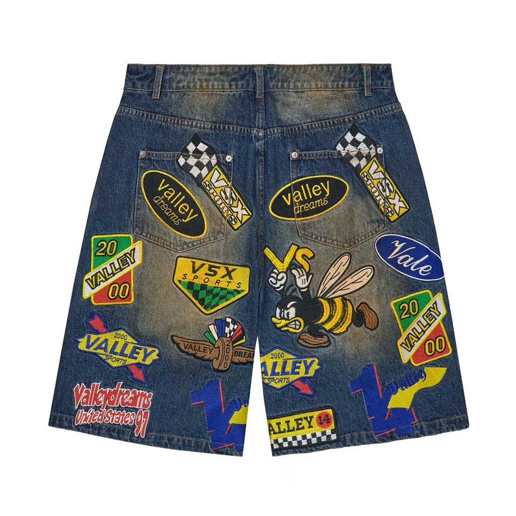 Vale Forever Passport Denim Shorts Blue by Vale Forever - NWAHYPE No.1 for streetwear Shorts in USA
