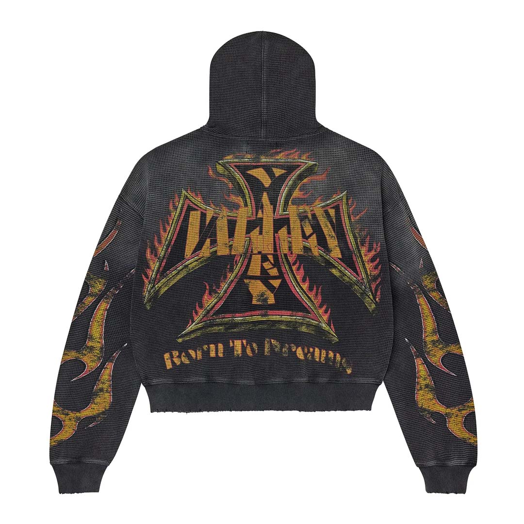 Vale Forever Reborn Waffle Zip Up Hoodie 'Black' by Vale Forever - NWAHype No.1 for streetwear Hoodies in USA