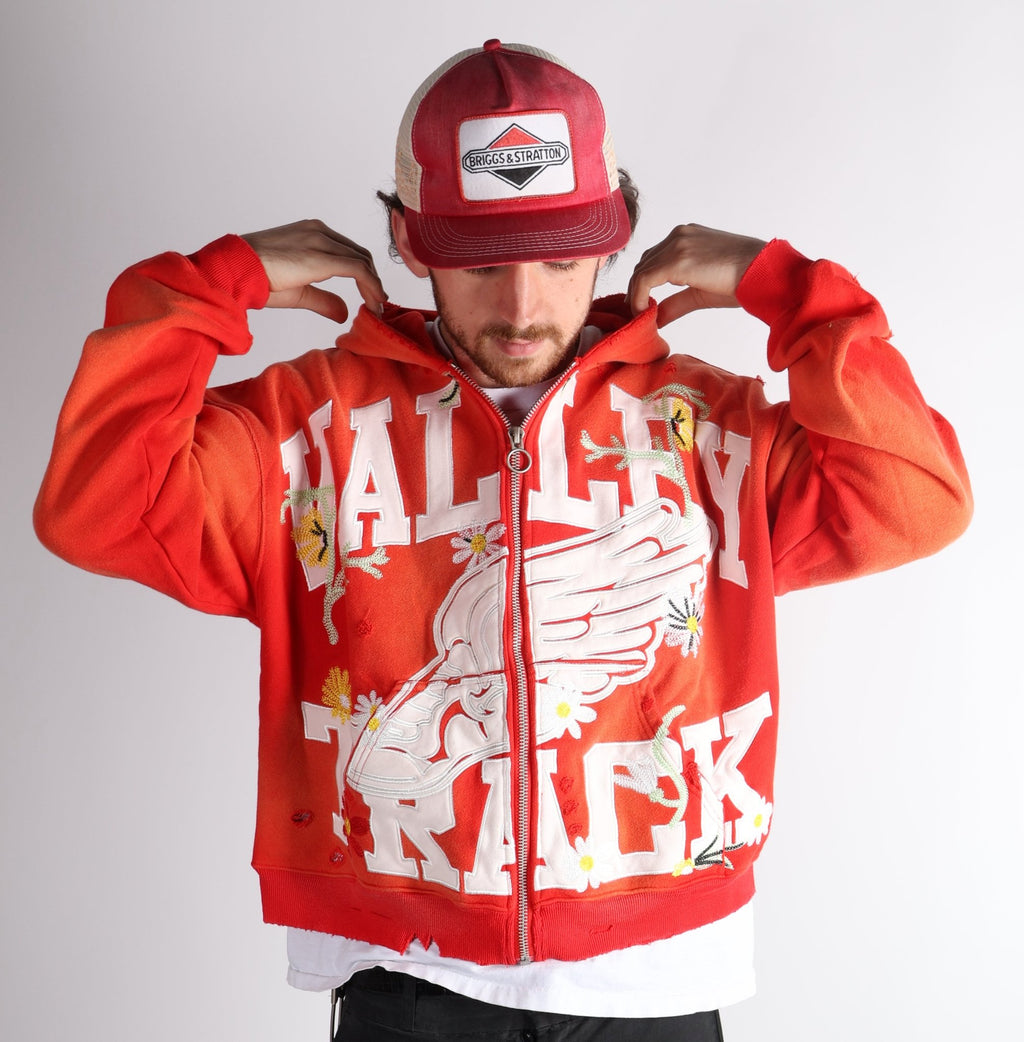 Vale Forever Red Garden Zip Up Hoodie by Vale Forever - NWAHype No.1 for streetwear Hoodies in USA