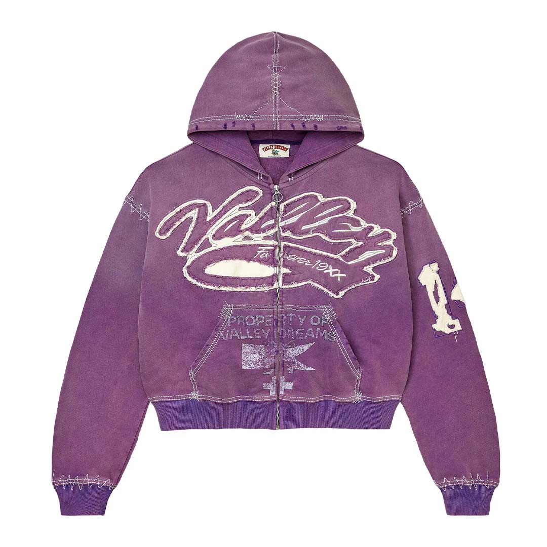 【Vale Lives Forever】RELIGION ZIP UP Vale Forever Religion Zip Up Hoodie Purple – NWAHYPE