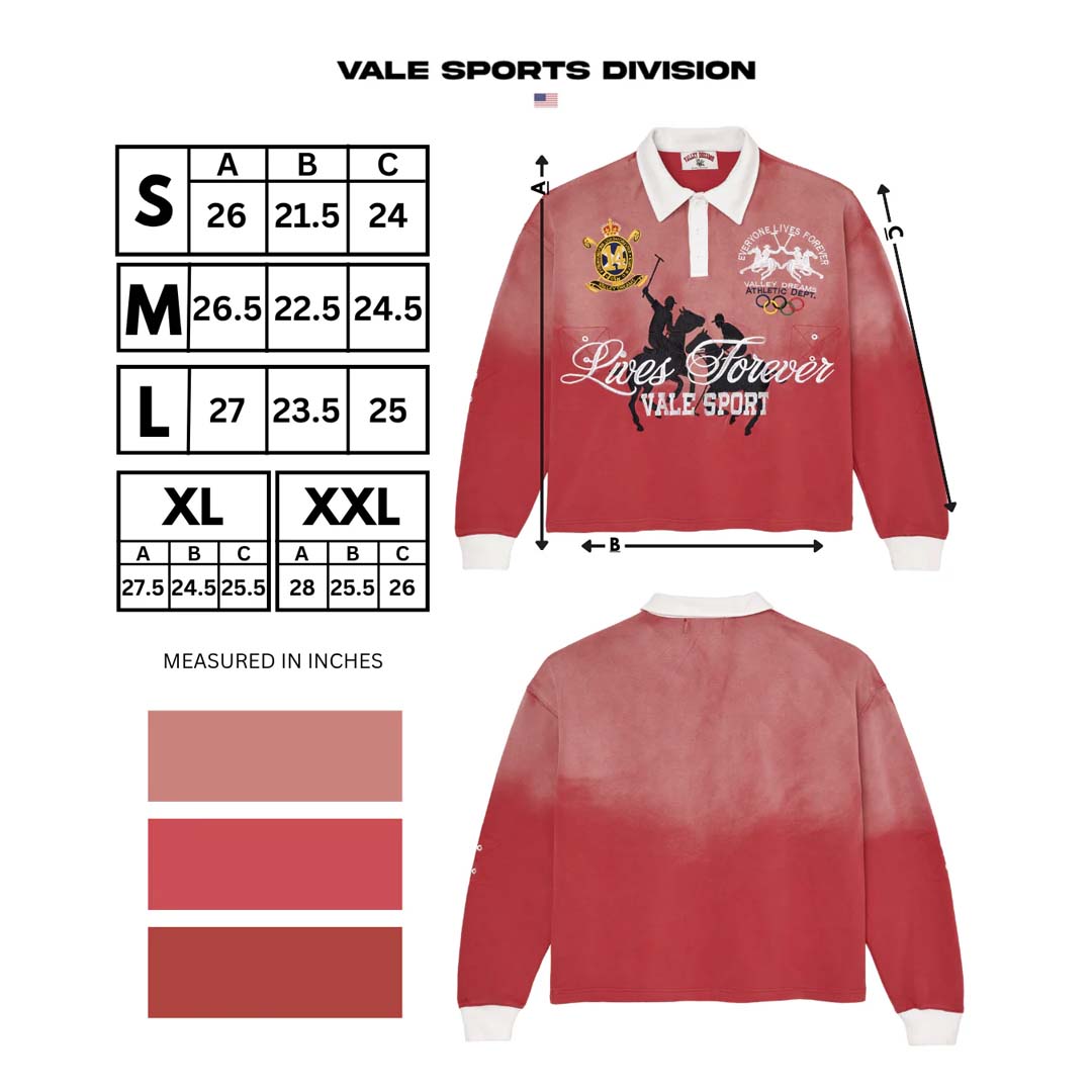 Vale Forever Rockefeller Long Sleeve Rugby Red by Vale Forever - NWAHYPE No.1 for streetwear T-Shirts in USA