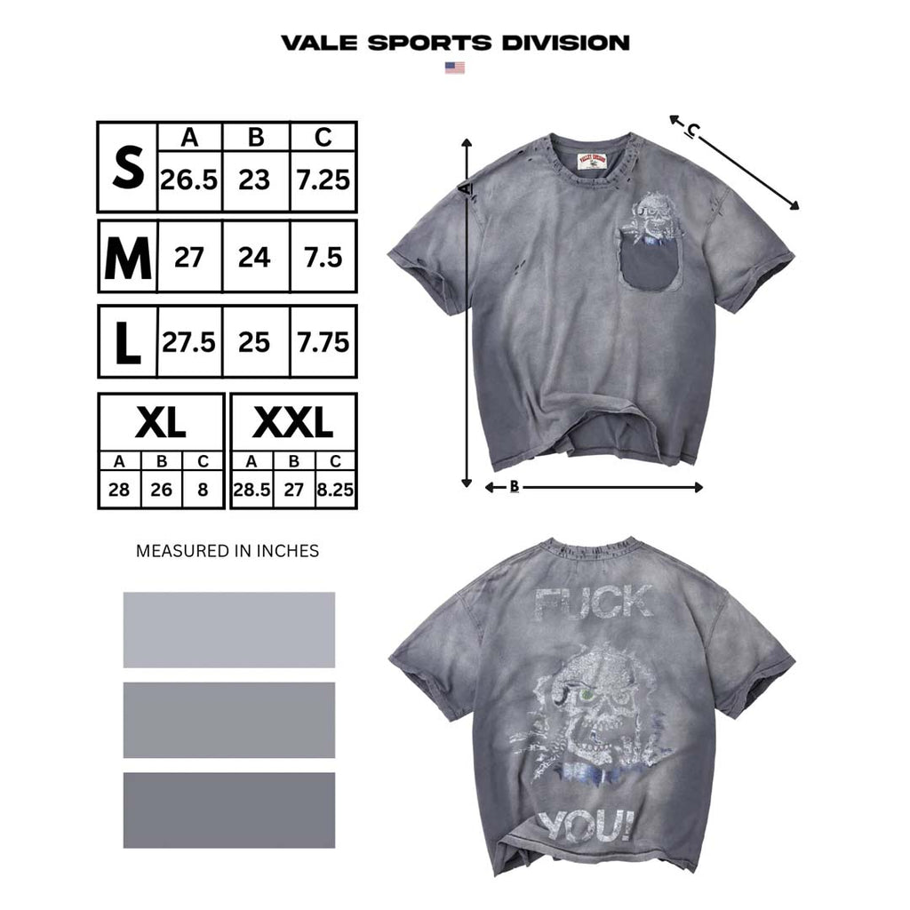 Vale Forever Skullie Faded Grey Tee&nbsp; by Vale Forever - NWAHYPE No.1 for streetwear T-Shirts in USA