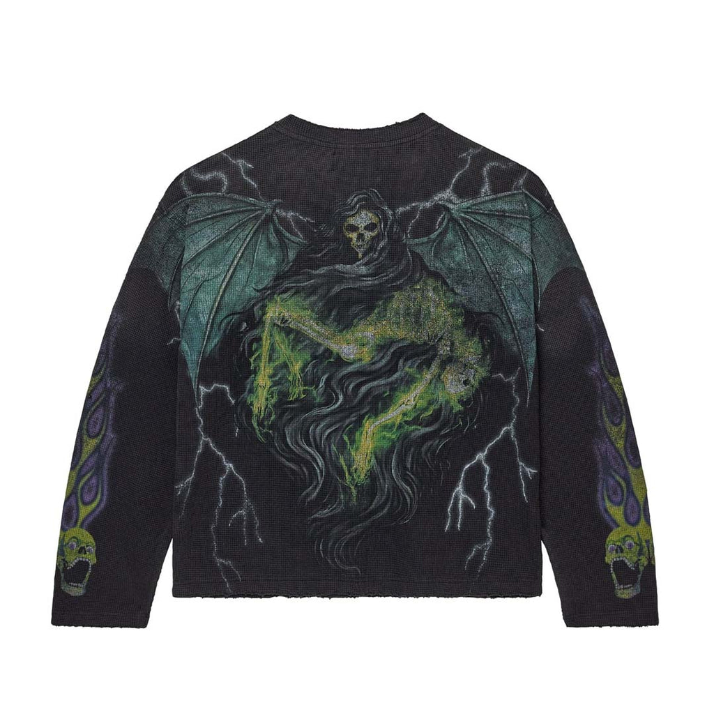 Vale Forever Skullie Thermal Long Sleeve Tee Black by Vale Forever - NWAHYPE No.1 for streetwear T-Shirts in USA