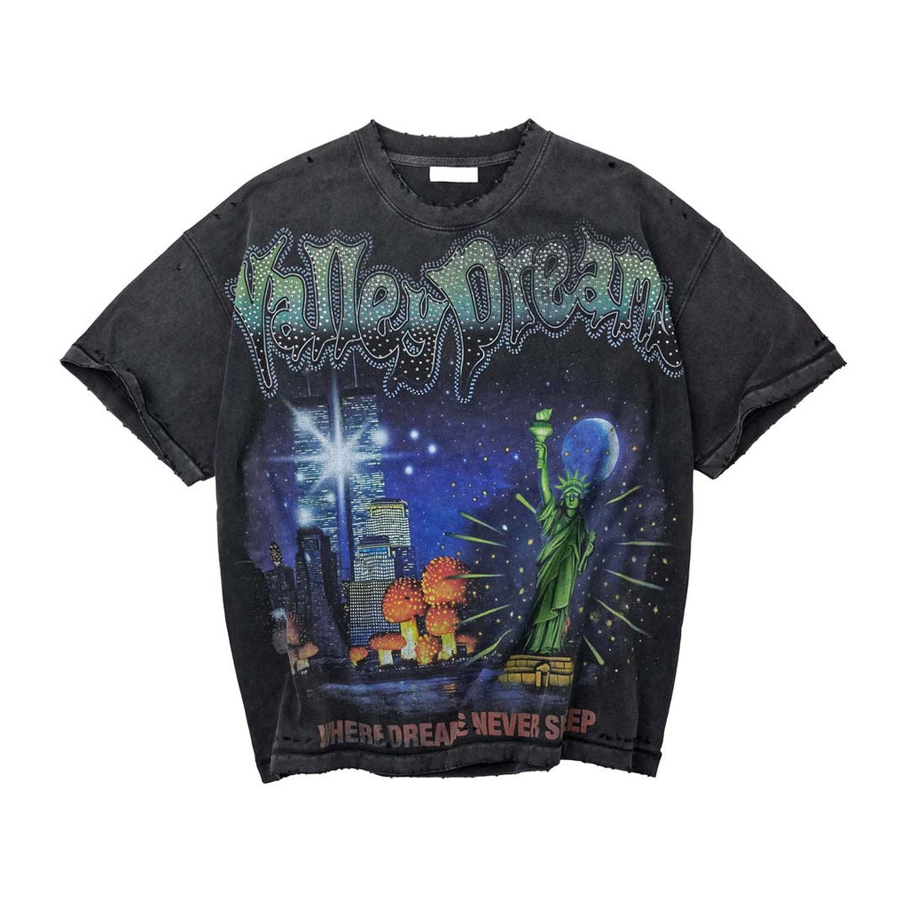 Vale Forever Skyline Bling Tee Faded Black by Vale Forever - NWAHYPE No.1 for streetwear T-Shirts in USA