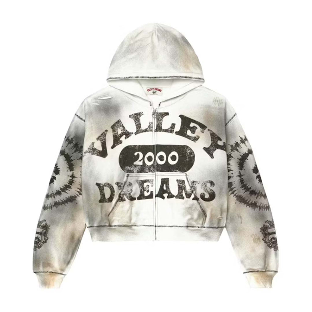 Vale Forever Spiral Zip Up Hoodie Ash Grey by Vale Forever - NWAHYPE No.1 for streetwear Hoodies in USA